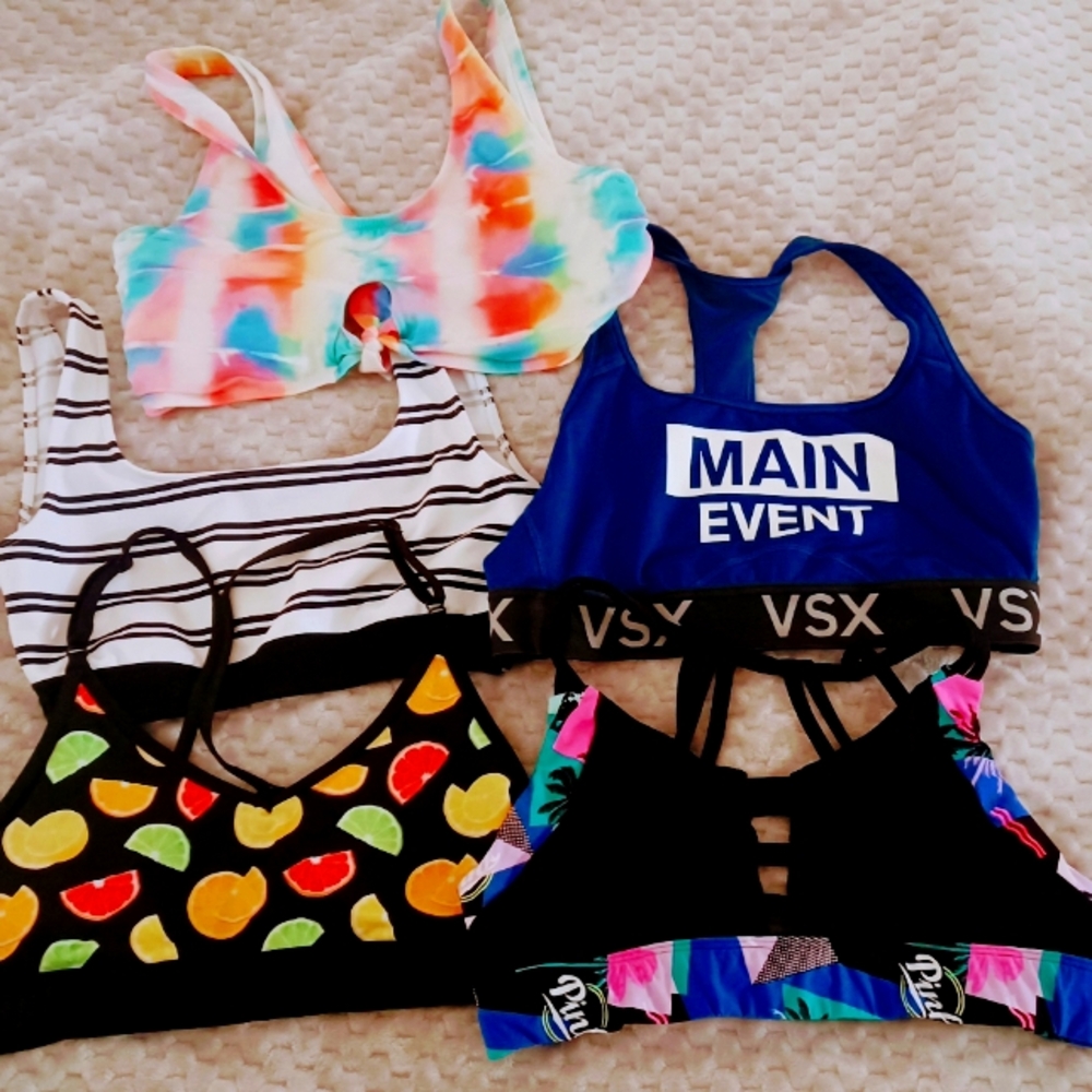 Lot (5) Victoria's Secret PINK SPORT Bras
